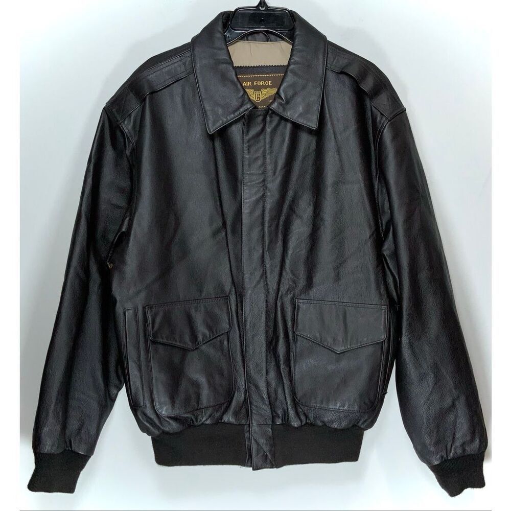 Landing Leathers Men's Air Force A-2 leather flight bomber jacket size large tal